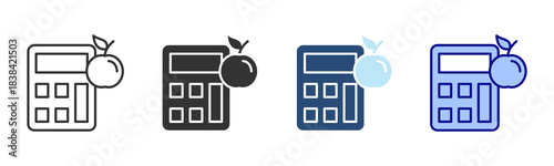 Calorie Icon Set. Designed In Multi Style