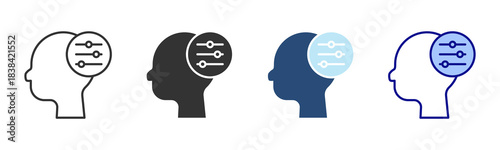 Mind Icon Set. Designed In Multi Style