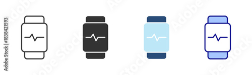 Watch Icon Set. Designed In Multi Style