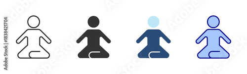 Yoga Icon Set. Designed In Multi Style