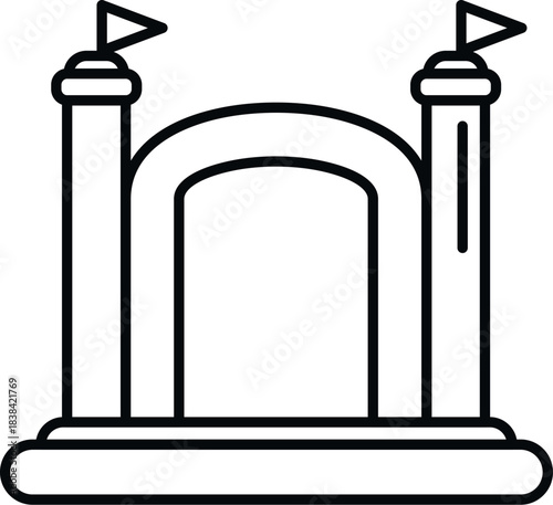 Bouncy castle icon representing children's fun and playground entertainment