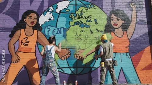 Artists Create Vibrant Mural A Celebration of Unity and Global Connection.