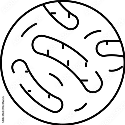 Microbial organism cell science bacteria micro line illustration