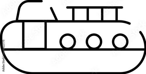 Yacht cruise boat line art icon