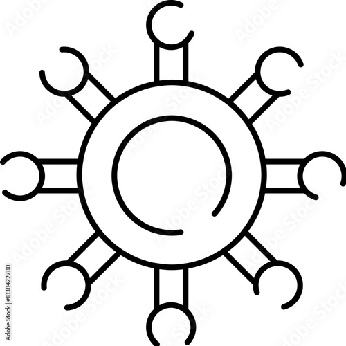 Virus icon transmitting infection and global pandemic disease