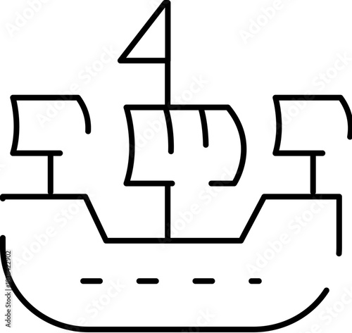 Vintage sailing ship exploring the ocean waves