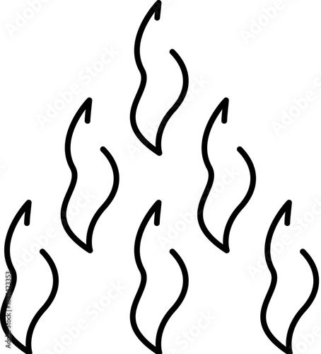 Abstract fire flames outline icon vector illustration