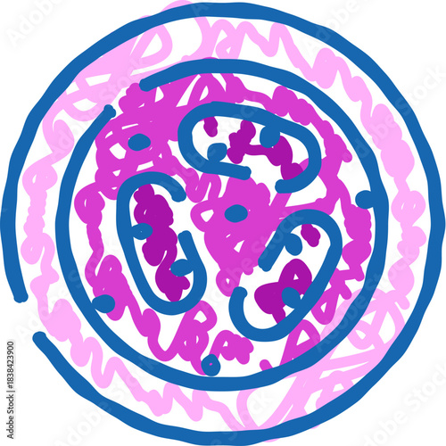 Abstract cell drawing showing biology concept and microbiology