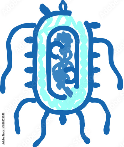 Microorganism bacterium cell icon illustrating biology and microbiology