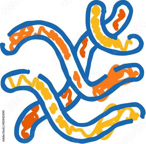 Gut microbiome bacteria and probiotic microorganisms icon