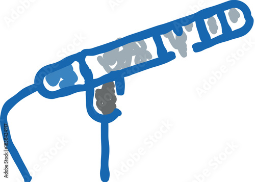 Shotgun microphone doodle drawing for sound recording