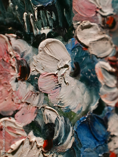 Canvastavla Abstract Textured Oil Paint Brushstrokes Contemporary Art