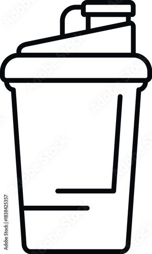 Protein shaker bottle vector icon for and workout nutrition