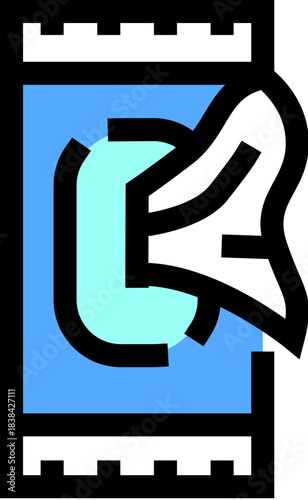 Wet wipes package dispensing a single tissue icon