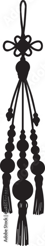 Traditional chinese knot tassel ornament silhouette