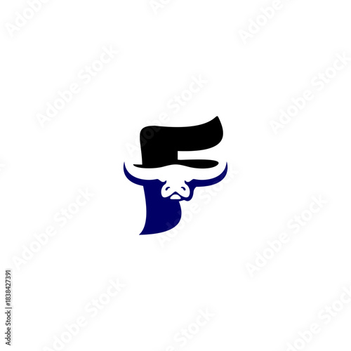 Aggressive Bull Head Letter F...