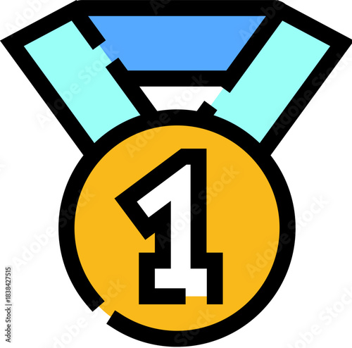 Golden medal number one for achievement and winning