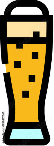 Pilsner beer glass icon representing cold refreshing drink
