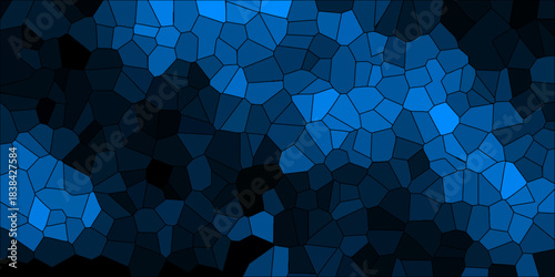 Dark blue geometric mosaic background with varying shades of blue creating a deep, moody, and abstract textured surface for digital art and design projects