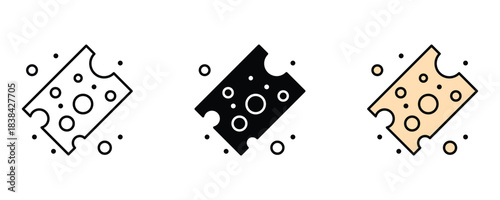 Discover stunning cheese slice icons in outline solid and color styles perfect for food apps and menus