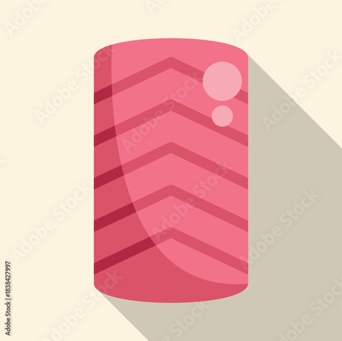 Raw tuna fillet portion representing fresh seafood in a flat style with long shadow