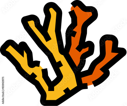 Coral reef marine life underwater ecosystem icon