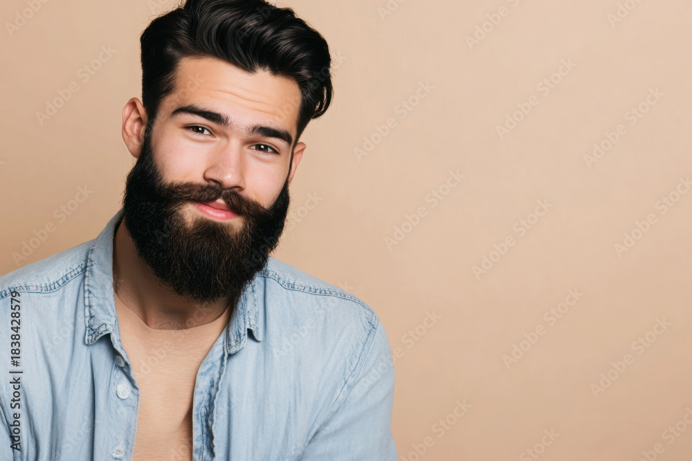 Obraz premium Handsome Man with a Full Beard