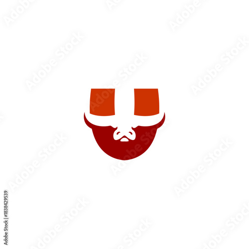 Aggressive Bull Head Letter U...