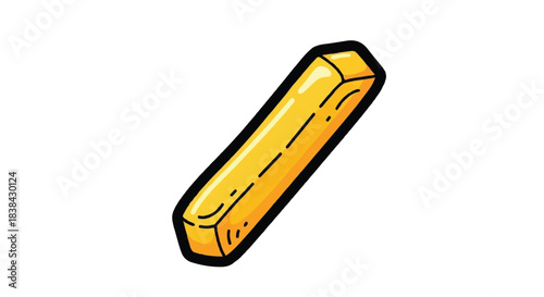Golden bar of precious metal illustration.