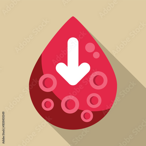 Blood drop icon representing hypoglycemia or decreased glucose levels in blood
