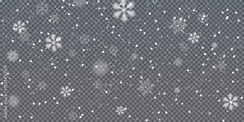 Snow snowfall snowflakes winter overlay transparent falling background PNG