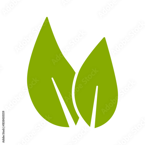 Green Leaves Environment Symbol Plant Based Vegan Badge Sticker Stamp Info Label Sign Icon for Product and Package. Vector Image.