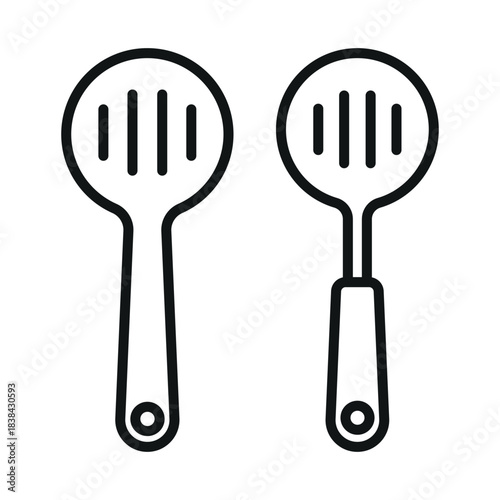 Slotted spoon icon vector design template