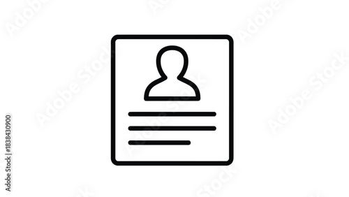 User Identification Card Line Icon Vector Illustration
