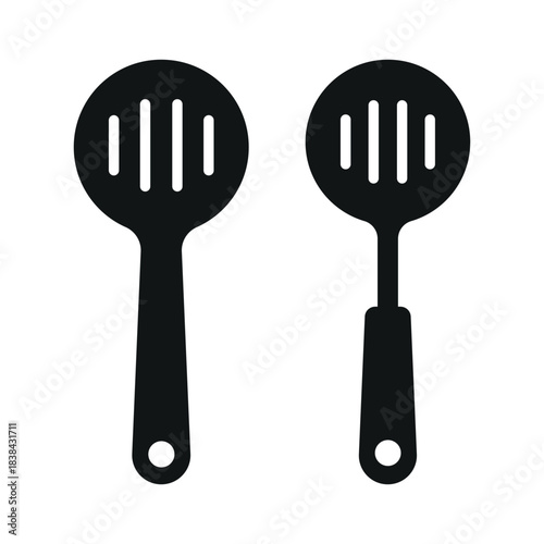 Slotted spoon icon vector design template