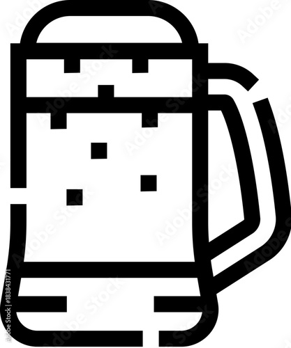 Beer mug icon displaying refreshing alcoholic drink concept