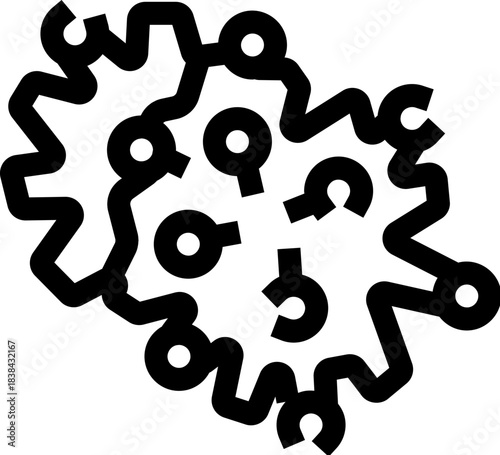 Pathogenic virus microorganism or infectious disease germ icon