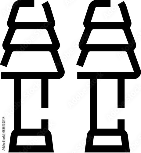 Electrical insulator outline vector icon for design