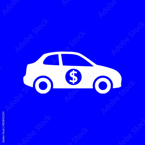 Car with dollar sign icon vector illustration