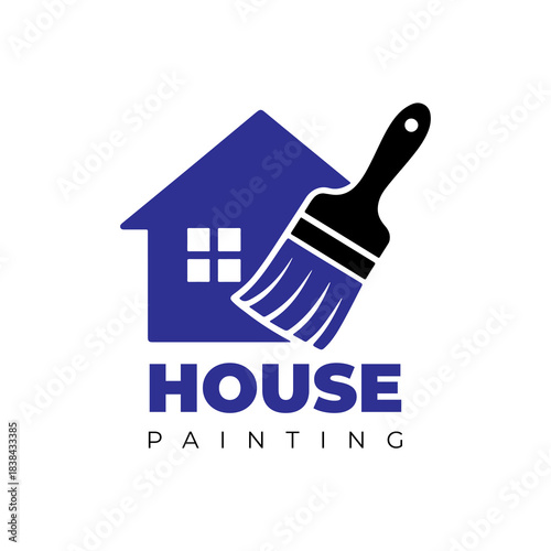 Abstract house paint logo design icon