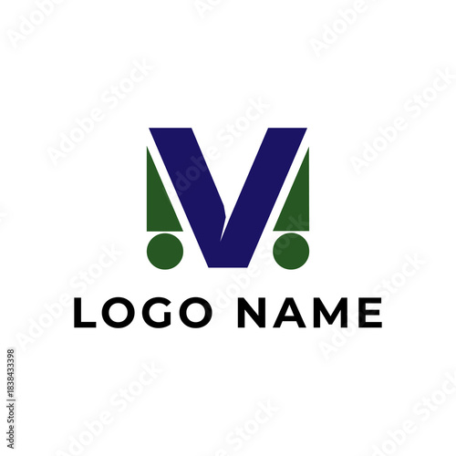 simple M and V letter vector logo