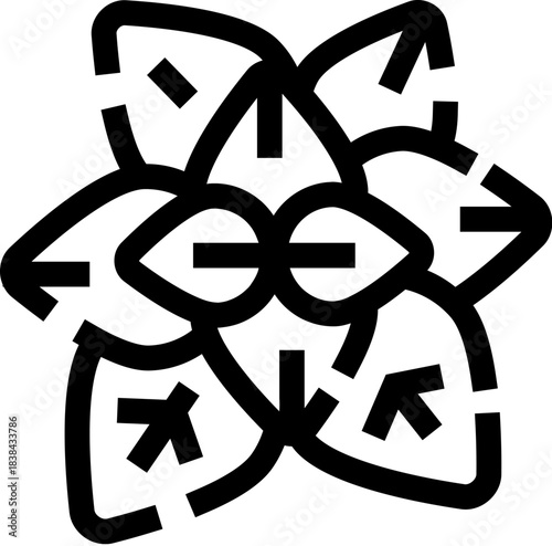 Hops flower line art icon for brewing beer