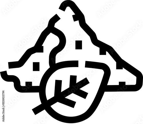 Dried leaf tobacco pile icon line art