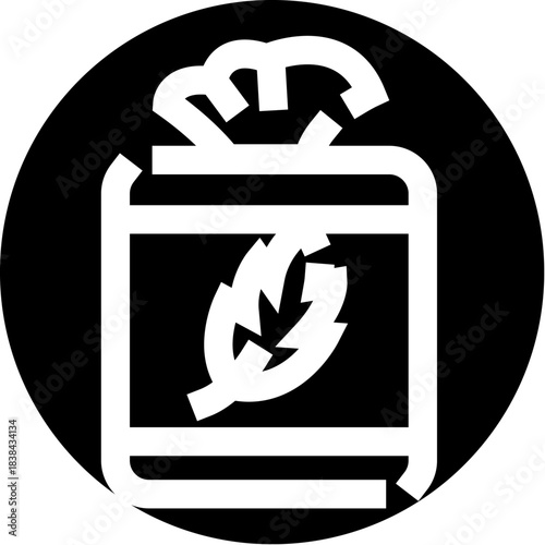 Organic waste recycling bin with compost symbol