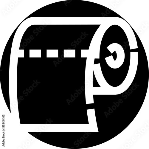 Toilet paper roll icon for bathroom hygiene product