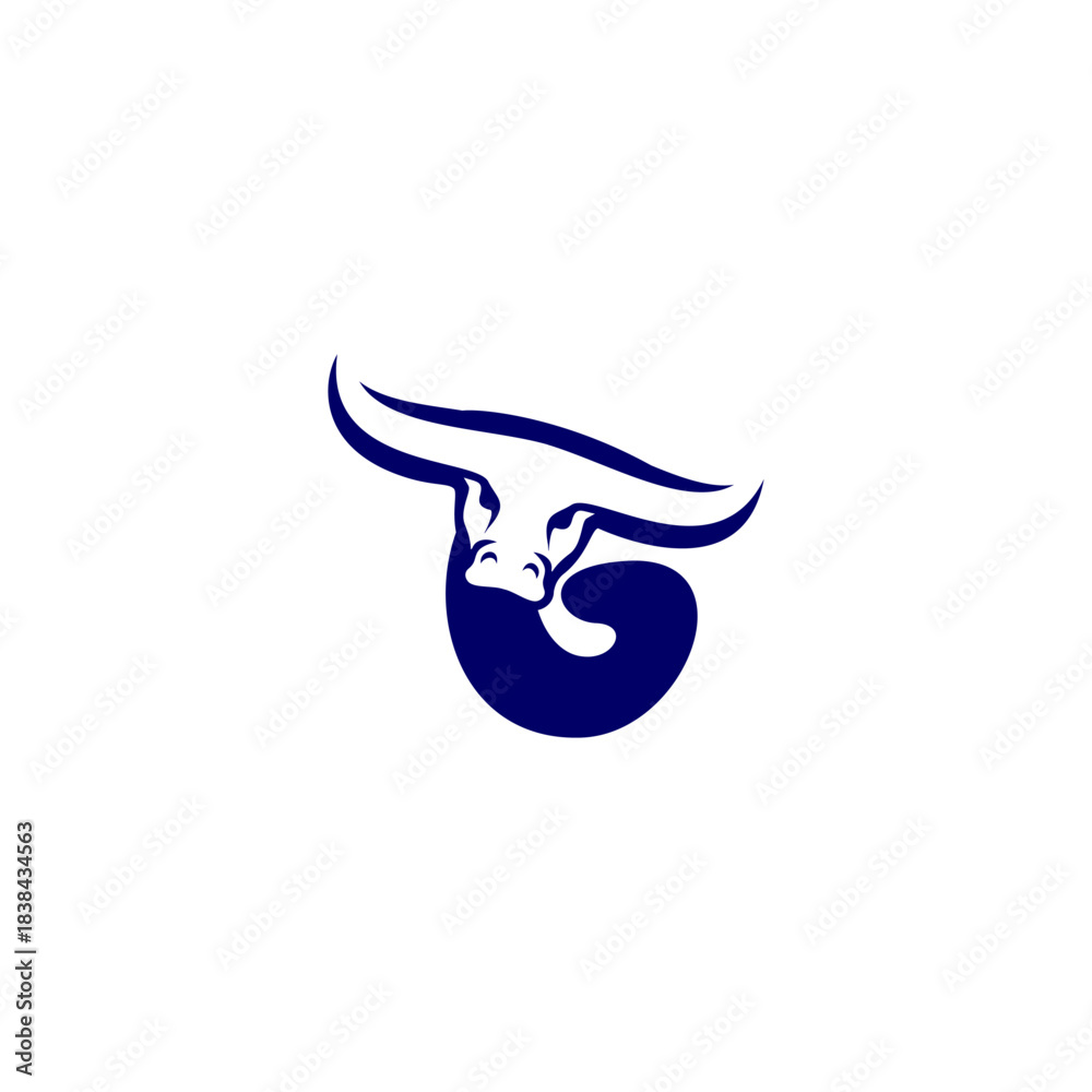 Obraz premium A bold bull head integrated into a stylized alphabet design. Perfect for fitness brands, steak restaurants, sports teams, and tough visual identities.