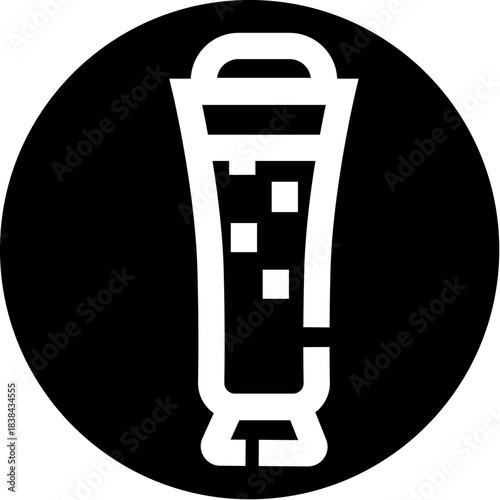 Carbonated sparkling drink in a tall glass icon