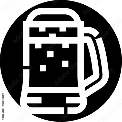 Beer mug or pint beverage glyph icon