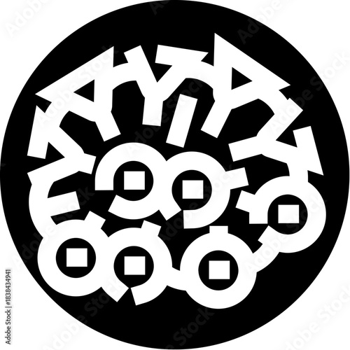 Kyoto city emblem stylized kanji logo on black circle