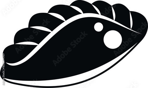 Empanada icon, a traditional filled pastry, with a decorative crimped edge